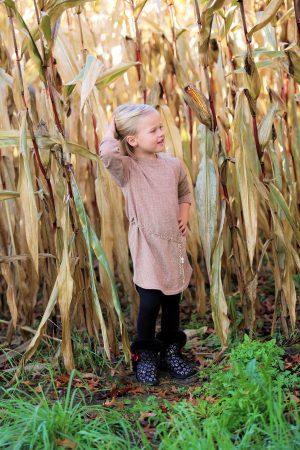 Sweater dress glitter bruin
