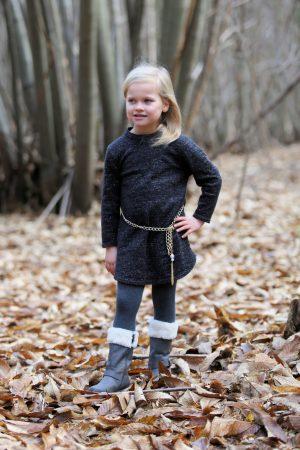 Sweater dress glitter zwart