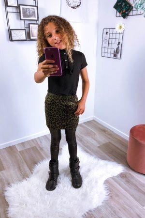 panter rokje suede groen