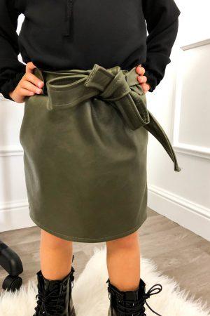 Rokje leather look groen