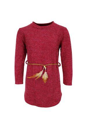 Sweater dress glitter rood