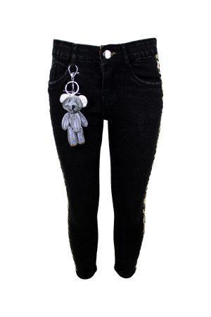 Broekje jeans panterprintje