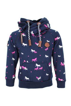 Hoodie paardjes blauw