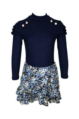 Topje ruffle blauw