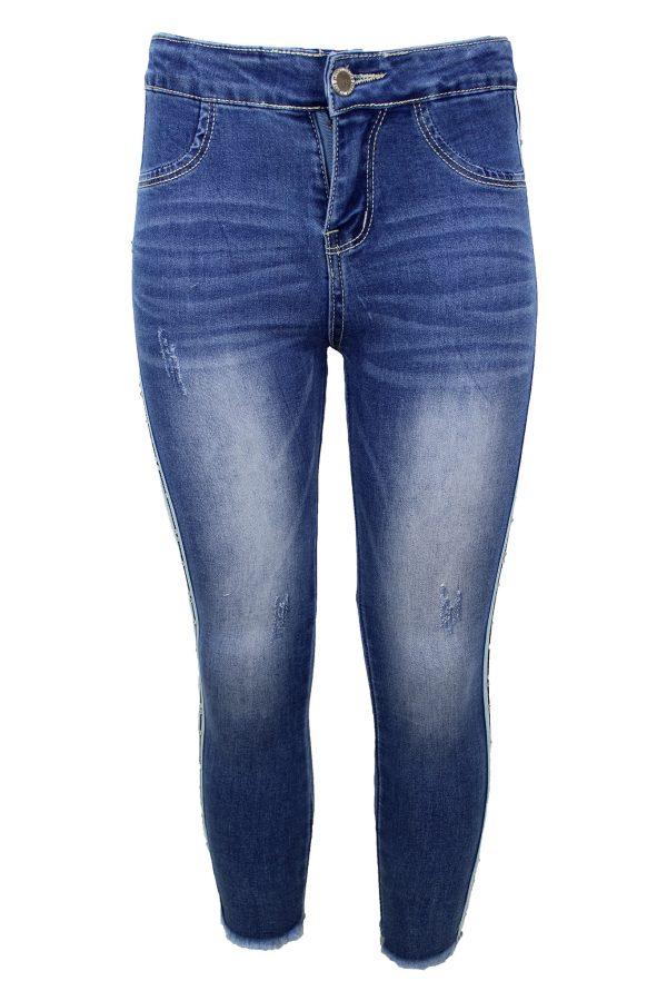 Broekje jeans lichtblauw wit