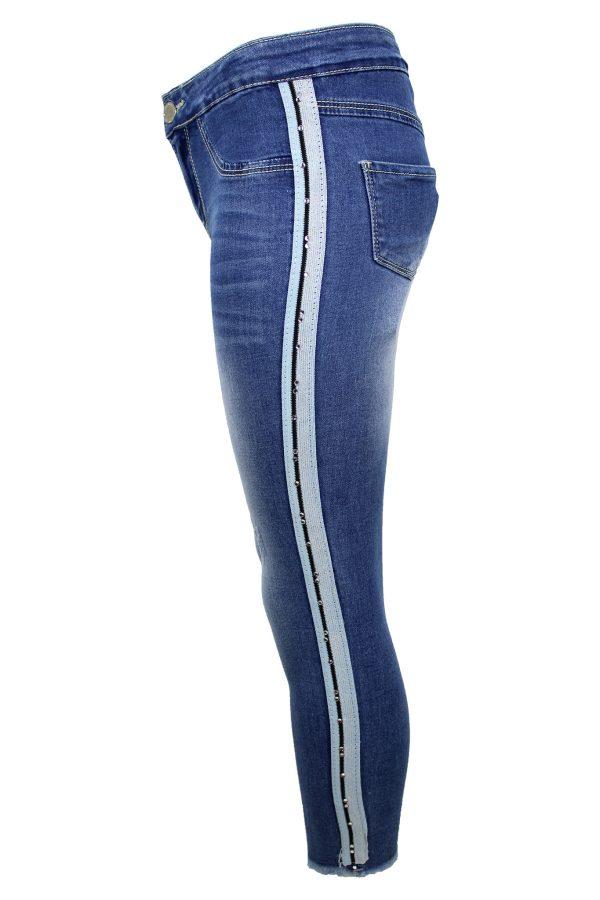 Broekje jeans lichtblauw wit - Afbeelding 4