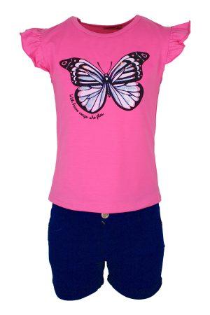 Setje Butterfly glitter roze