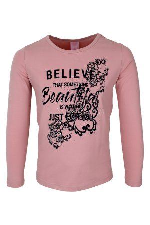 Shirtje Believe roze