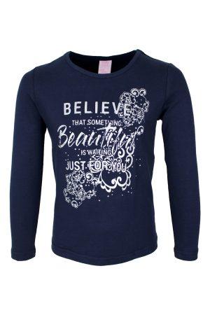 Shirtje Believe blauw