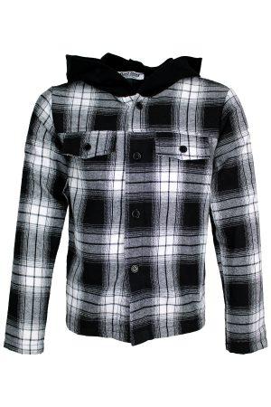 blouse geblokt grijs zwart