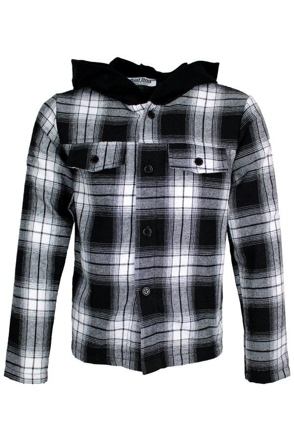 blouse geblokt grijs zwart