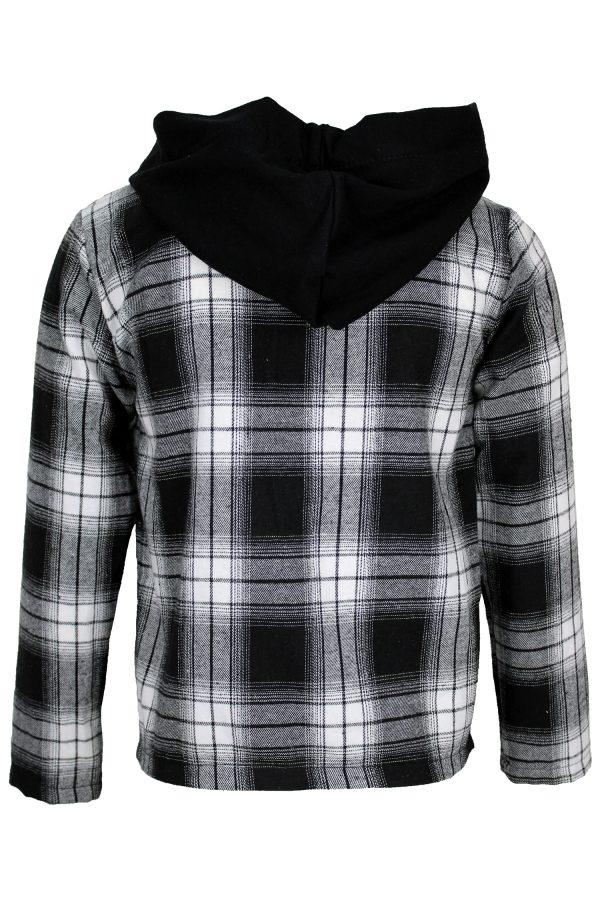 blouse geblokt grijs zwart