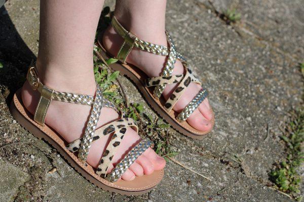 Sandalen Leopanter goud