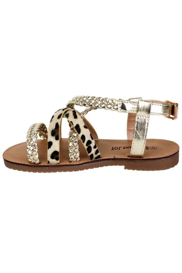 Sandalen Leopanter goud