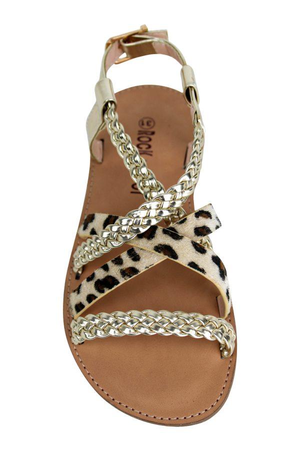 Sandalen Leopanter goud