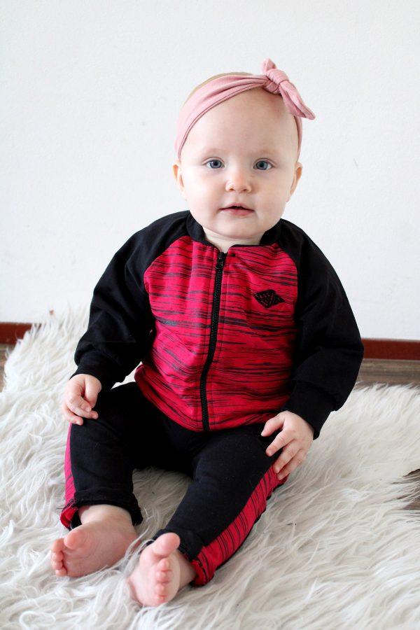 Model Legging KMDB Fuchia Grunge, Vestje KMDB Bomber Chilly Fuchia Grunge