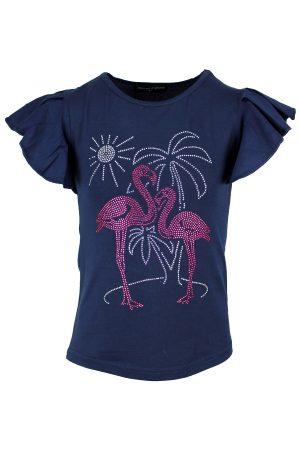 Shirtje Flamingo blauw - 158/164