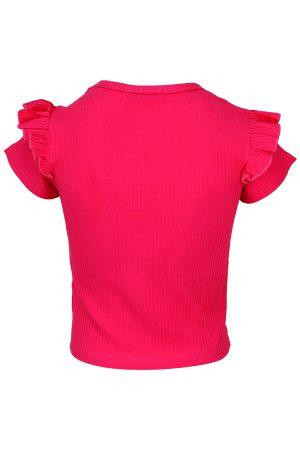 Shirtje Ruffle rood-roze