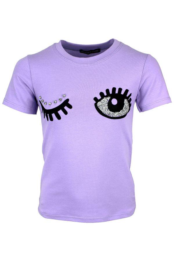 Shirtje knipoog lila