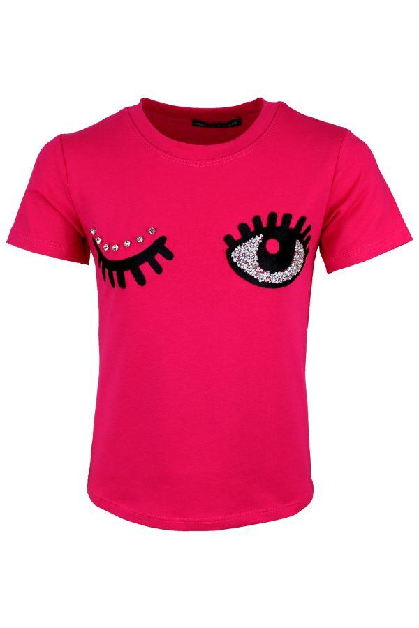 Shirtje knipoog roze