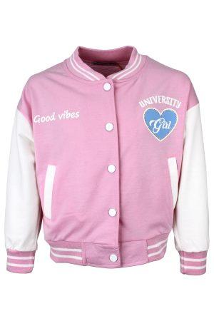 Bombervestje Good Vibes roze