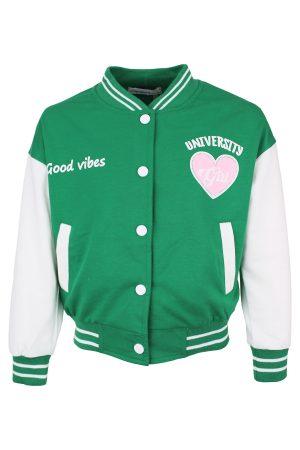 Bombervestje good vibes groen