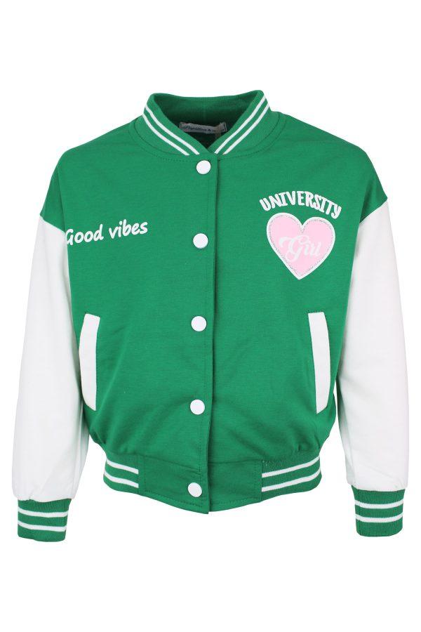 Bombervestje good vibes groen