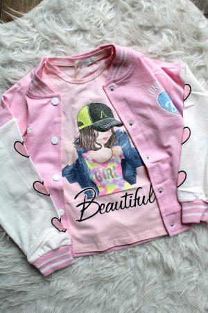 bombervestje good vibes roze, shirtje girl roze