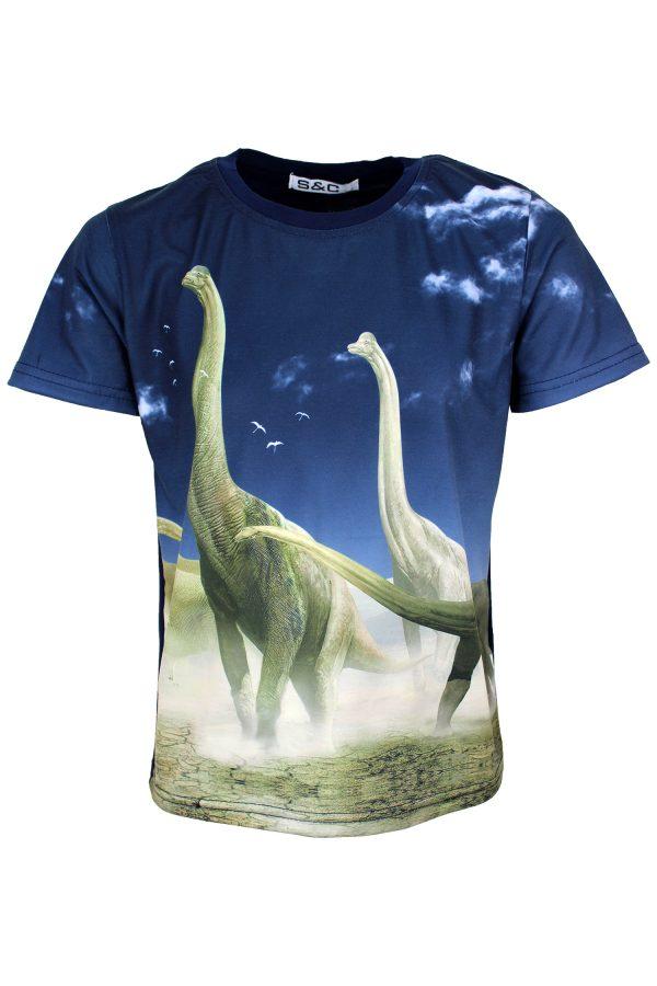 Shirtje Dino Brachiosaurus blauw