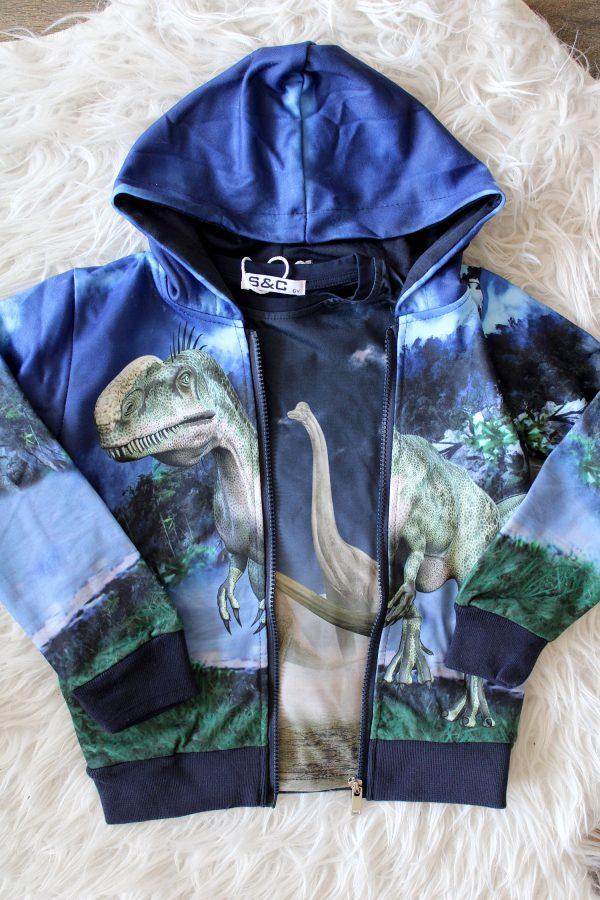 Vestje DinoTyrannosaurus rex blauw, Shirtje Dino Brachiosaurus blauw