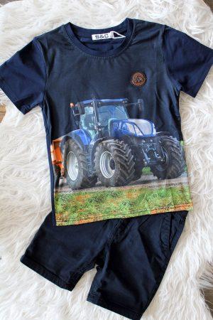 Shirtje Tractor New Holland blauw, broekje boys donkerblauw
