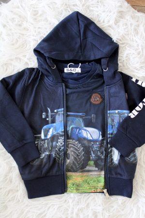 Vestje blue tractor blauw, shirtje tractor new holland blauw,