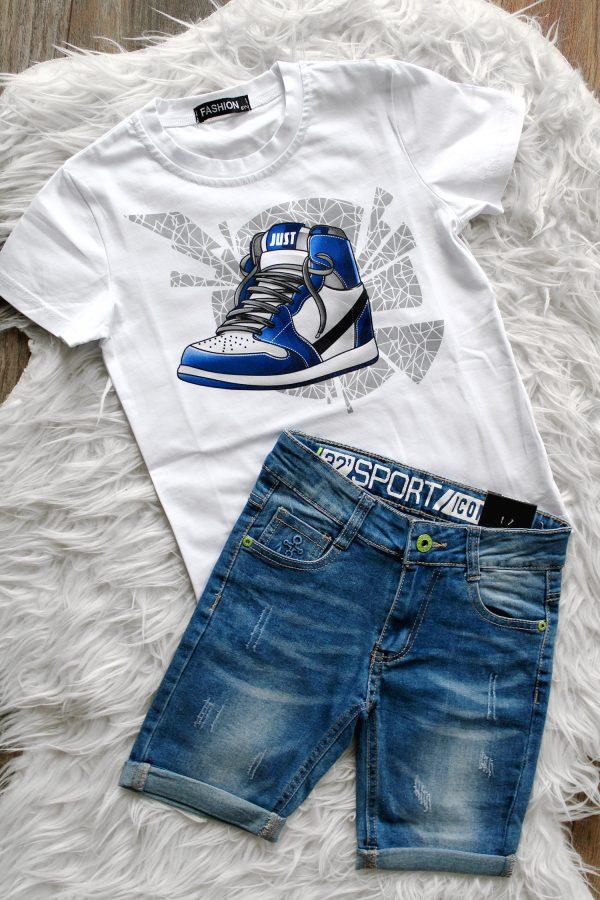 Shirt just blauw, broekje chico denim blauw