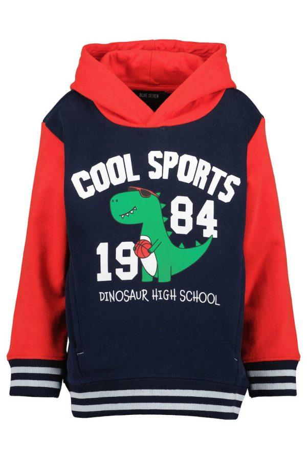 Hoodie Blue Seven Cool Sports blauw rood