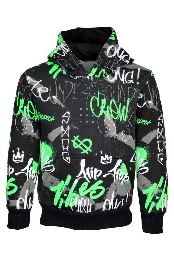 Hoodie Hipboy zwart groen
