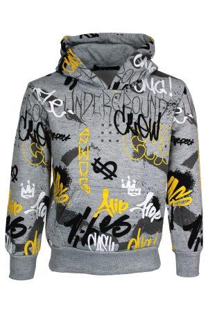 Hoodie Hipboy grijs geel