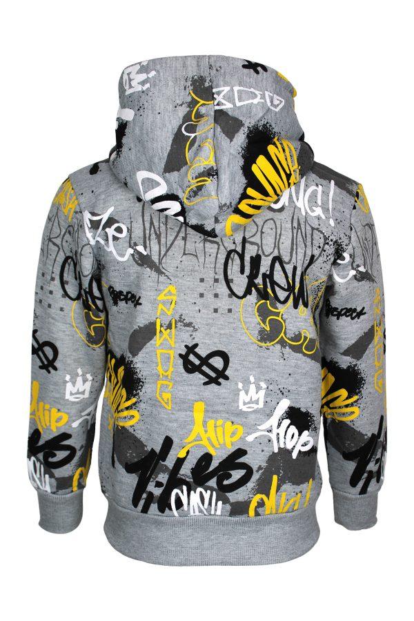 Hoodie Hipboy grijs geel