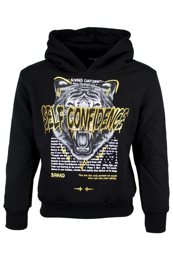 Hoodie Tijger zwart