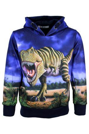 Hoodie Dinosaurus T-Rex blauw