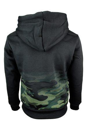 Hoodie Brooklyn zwart camo groen