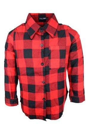 Topje blouse geblokt rood zwart