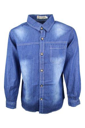 Blouse denim blauw