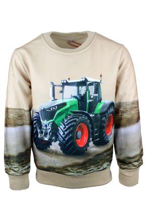Sweater groene Tractor beige