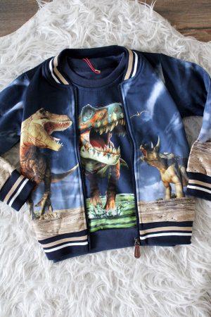 Bombervestje Dinosaurus blauw, Sweater Dinosaurus blauw