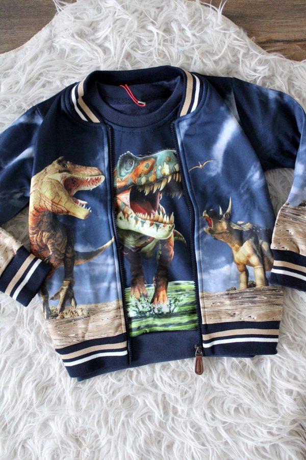 Bombervestje Dinosaurus blauw, Sweater Dinosaurus blauw