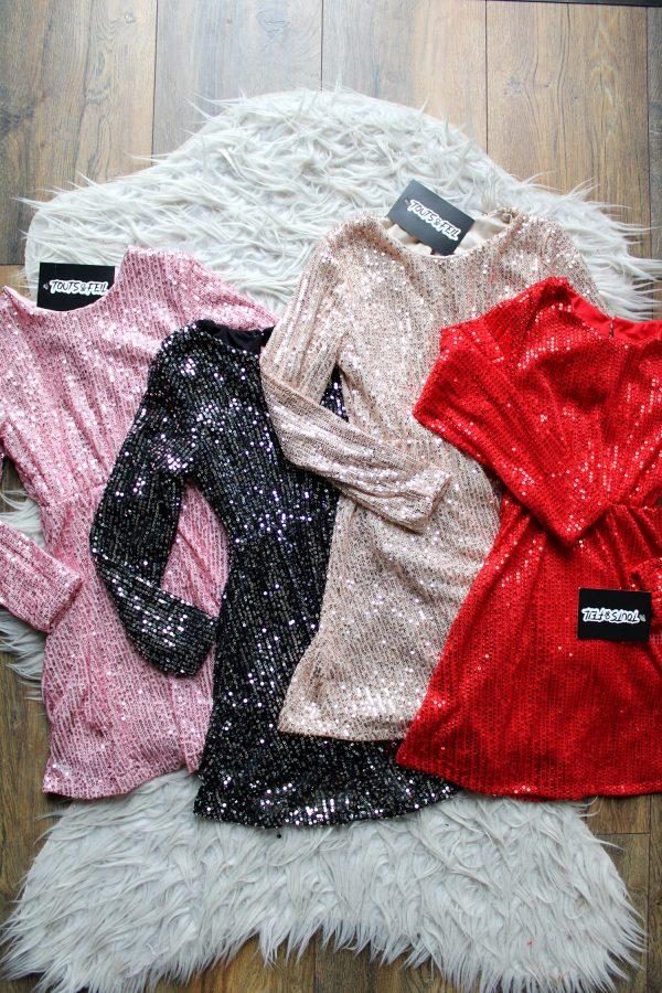 Jurkje great glamour roze, Jurkje great glamour rood, Jurkje great glamour zilver zwart, Jurkje great glamour goud,
