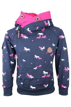 Hoodie Focus Paard blauw