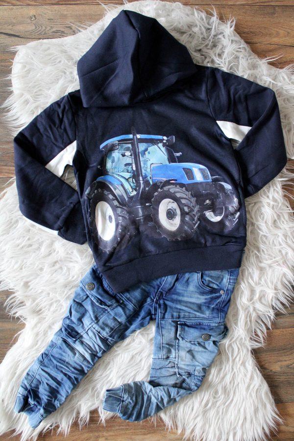 Broekje Jeans Cargo limited blauw, Hoodie Tractor blauw