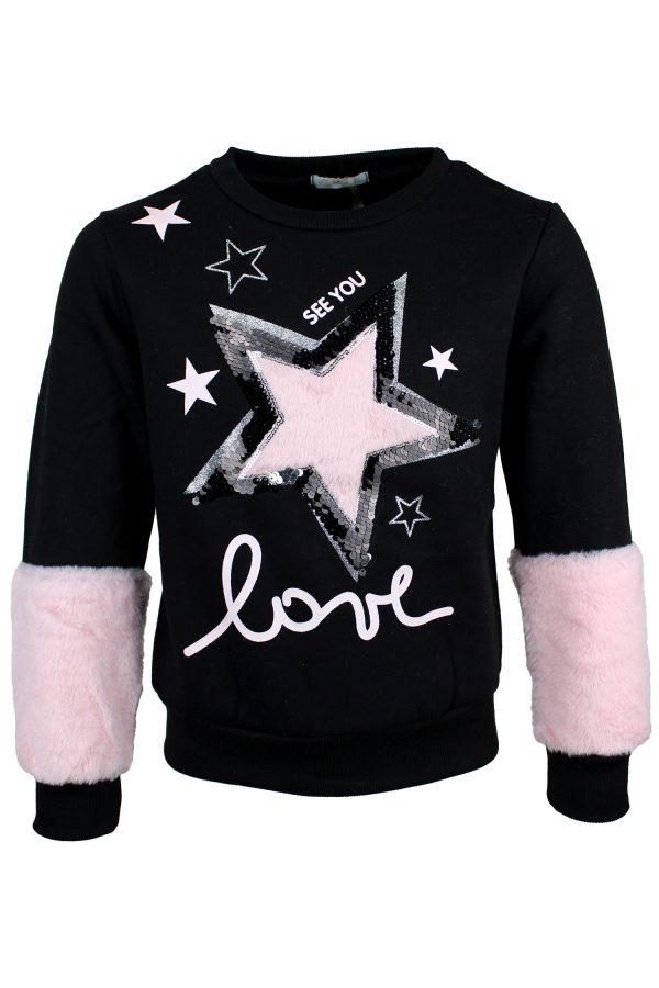 Hoodie Star zwart