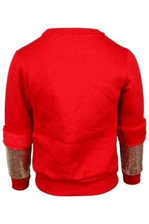 Hoodie Glitter Star rood